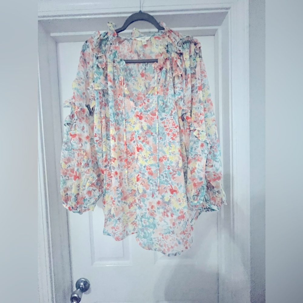Cute colorful summer top NWOT 1x